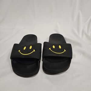 Chinatown Market Slides Smiley Black Yellow Men's 7